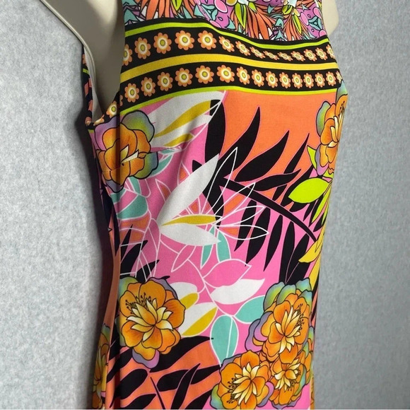 Vintage Cache Y2K Unique Tropical Hawaiian Print Stretch Sheath Dress - Picture 2 of 6